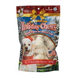 Holiday Chews 3"-4" Rawhide Bones Dog Chews  Specialty Products